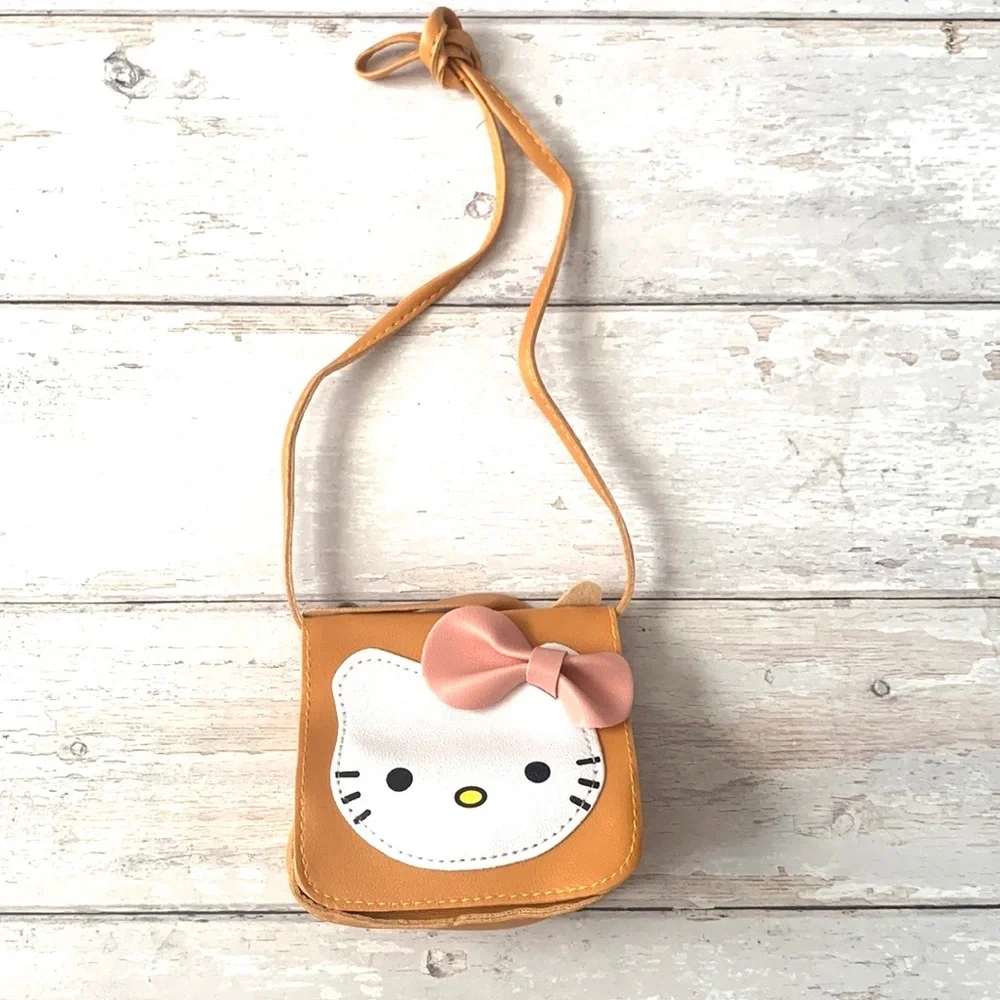 Hello Kitty Purse Mustard Yellow Crossbody Bag Vegan Leather Sanrio Bags NEW